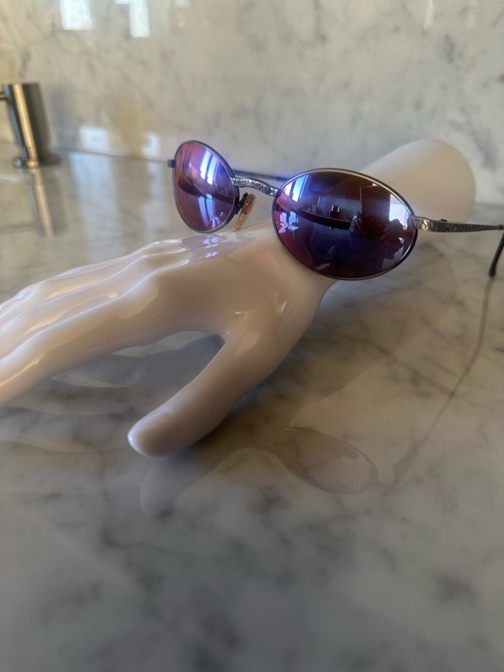 Revo - Retro Polarized Purple Oval Lens.   Unisex, sunglasses